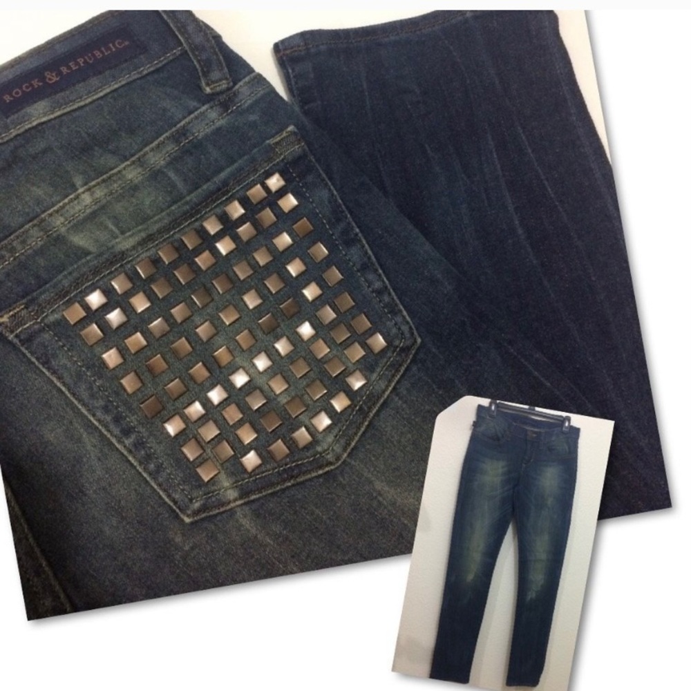 🦋Rock & Republic Berlin stud pocket jean
